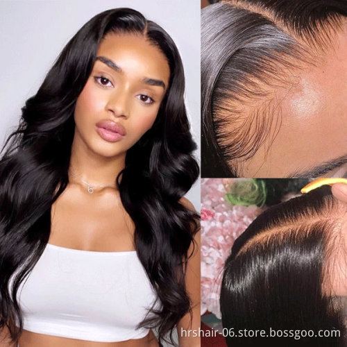 Vendor 180% 250% density Lace Frontal Wig Pre-Plucked Transparent HD swiss wigs Virgin Human Hair Full Lace Wigs For Black Women